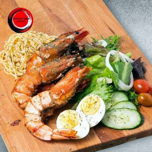 Tiger Prawns with Spaghetti